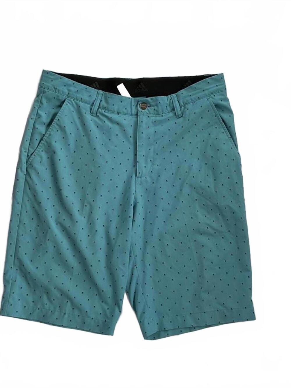 Adidas Ultimate365 Pine Print Golf Shorts – Hazy Blue/Mint Size 30 W